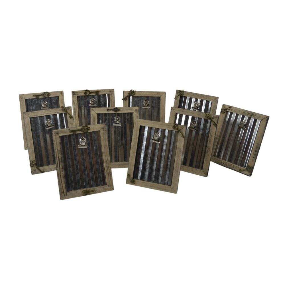 Lot of 10 Frames W/ Skeleton Keys Table Signs Clips B Metal